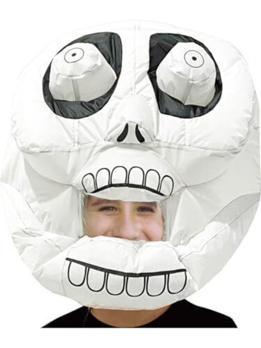 1254 Inflatable Crazy Skeleton Head White
